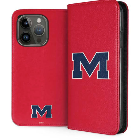 University of Mississippi Ole Miss Logo Red iPhone 15 Pro Folio Case